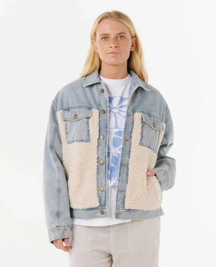 Rip Curl Womens Jacket Cruisin' Sherpa Denim