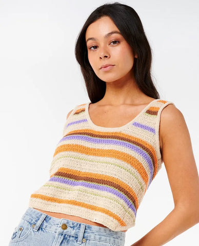 Rip Curl Womens Tank Top Cala Nights Knit Crop
