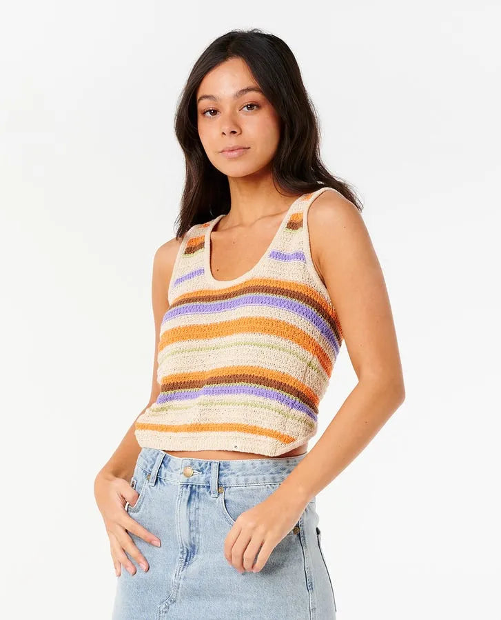 Rip Curl Womens Tank Top Cala Nights Knit Crop