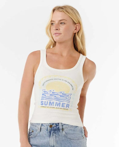 Rip Curl Womens Tank Top Summer Standard Ribbed