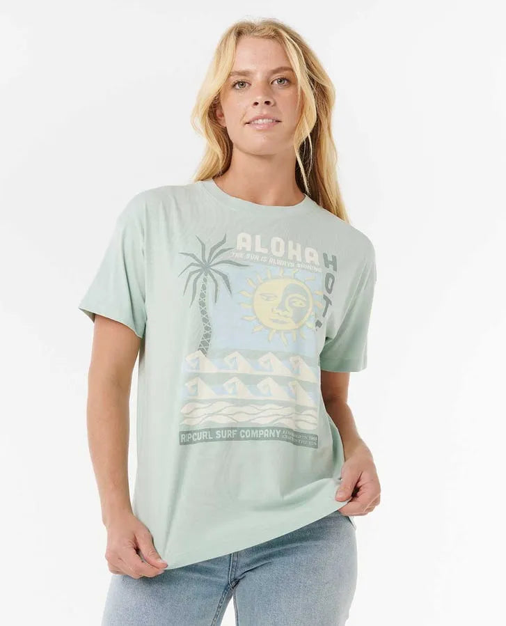 Rip Curl Womens Shirt Aloha Hotel Relaxed Tee