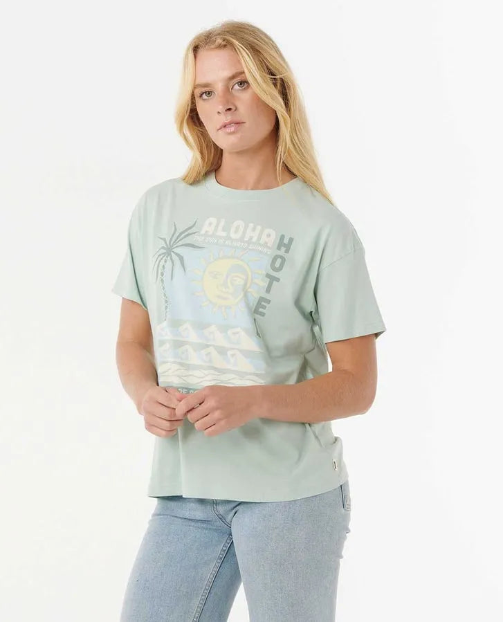 Rip Curl Womens Shirt Aloha Hotel Relaxed Tee