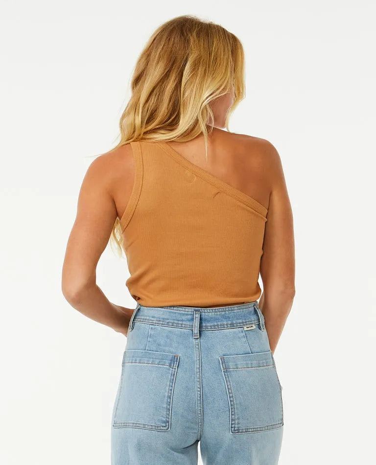Rip Curl Womens Tank Top Asymmetrical Ribbed