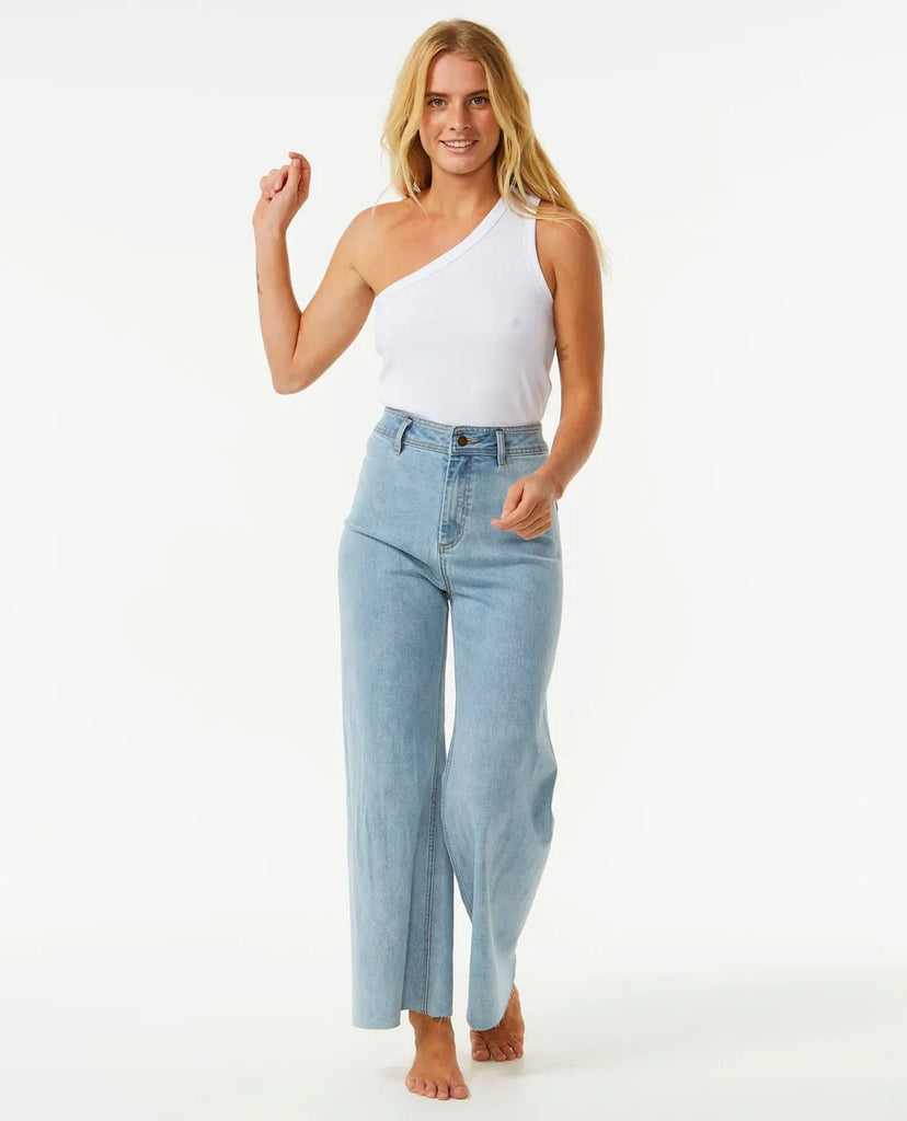 Rip Curl Womens Tank Top Asymmetrical Ribbed