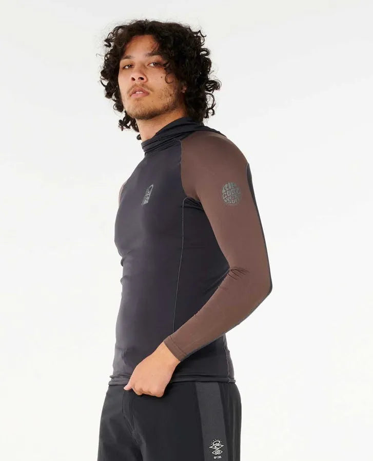 Rip Curl Mens Rashguards Search UPF Performance Long Sleeve Hood