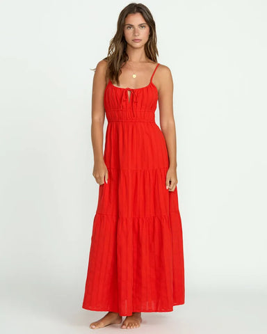 Billabong Womens Dress Red Aloha Maxi