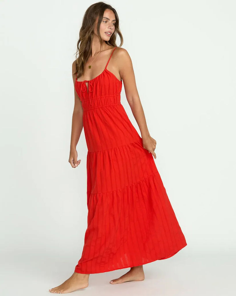 Billabong Womens Dress Red Aloha Maxi