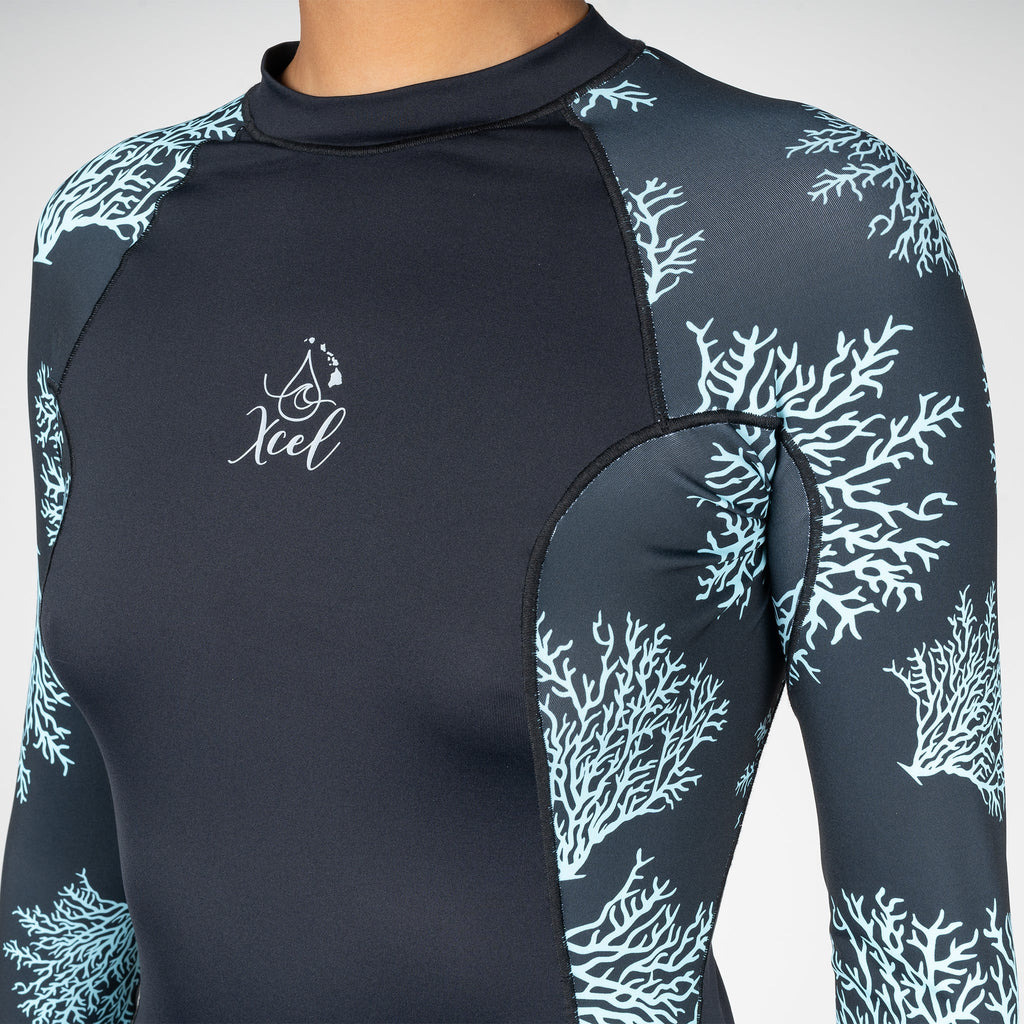 Xcel Women's Ocean Ramsey Water Inspired Premium Stretch Long Sleeve UV Top DS
