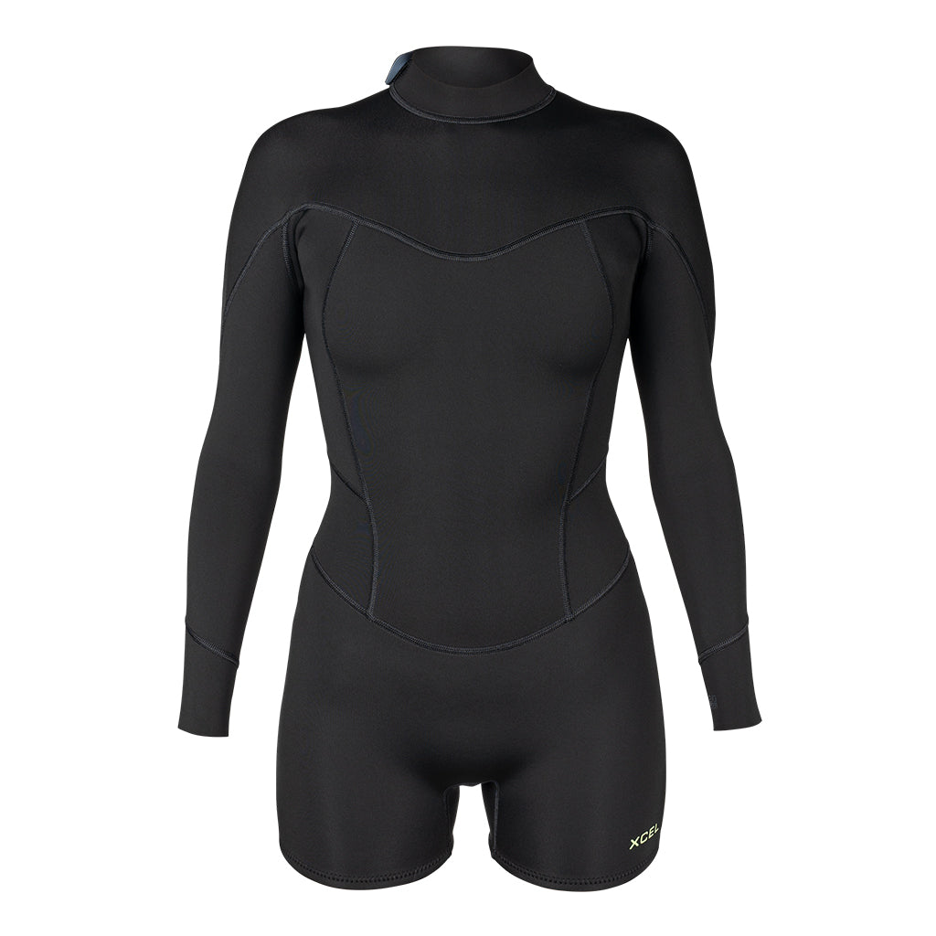 Xcel Women's Axis Long Sleeve Back Zip Boy Short Spring Wetsuit 2mm DS