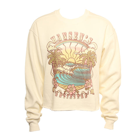 Hansen Womens Sweatshirt Cessity Wave Palm Sun Crew