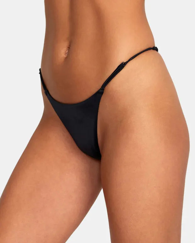 RVCA Womens Bikini Bottoms Solid Slider Ultra Skimpy