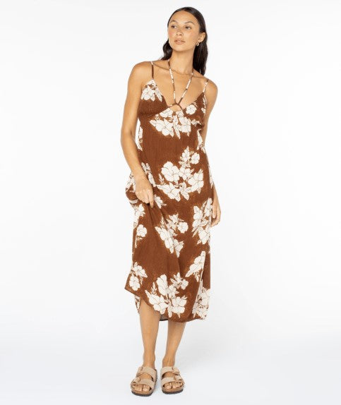 Roxy Womens Dress Sunshine Crush Midi