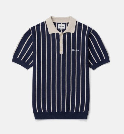 Rhythm Mens Classic Striped Knit Polo