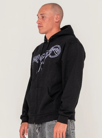 Rusty Mens Sweatshirt Hoodus Zip Thru Hooded Fleece