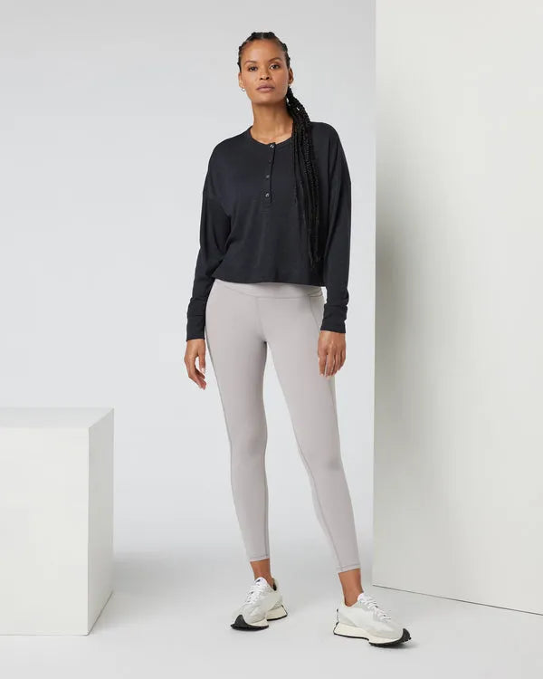 Vuori Womens Shirt Long Sleeve Sunrise Oversize Henley