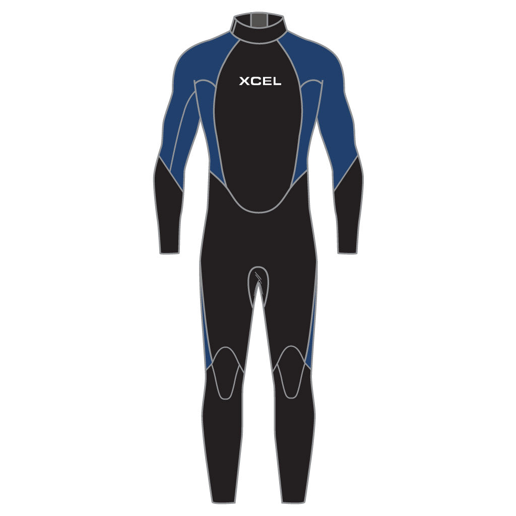 Xcel Kids' Axis Flatlock Back Zip Full Wetsuit 3/2mm DS