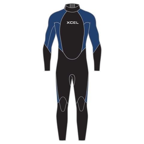 Xcel Kids' Axis Flatlock Back Zip Full Wetsuit 3/2mm DS