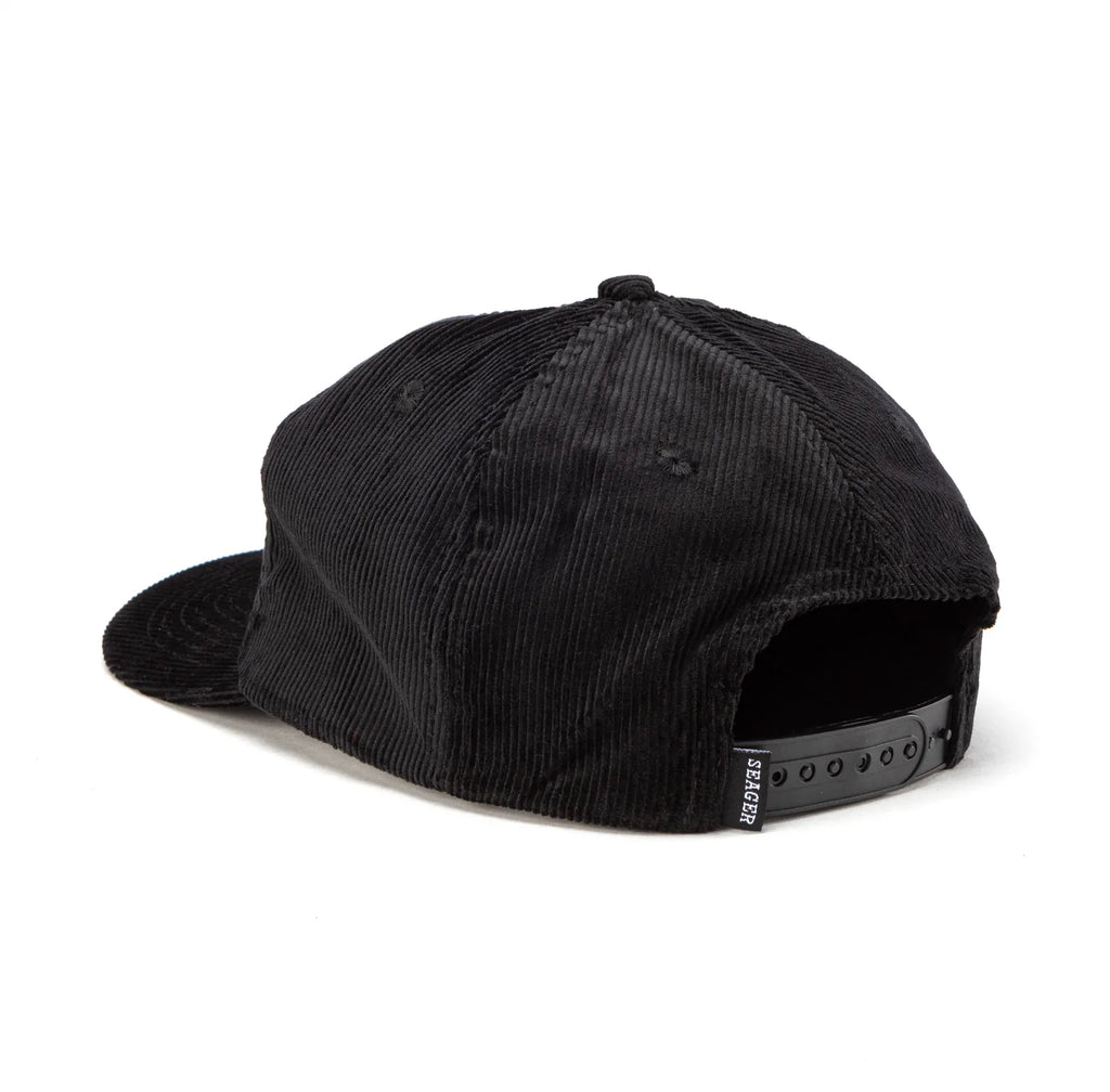 Seager Hat Big Black Corduroy Snapback